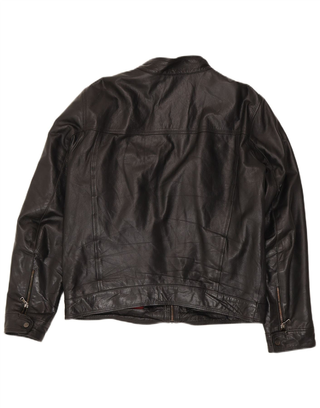 Vintage Mens Leather Jacket IT 54 XL Black