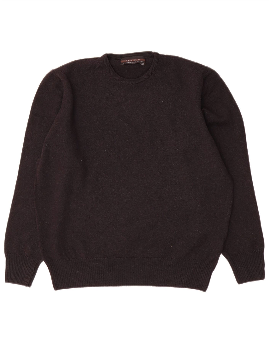Zara Mens Crew Neck Jumper Sweater XL Black