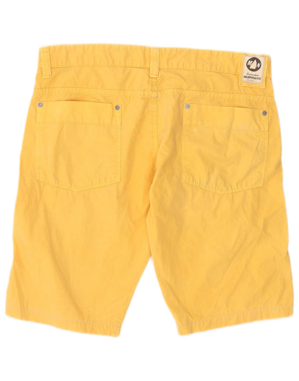 Murphy & Nye Mens Sailmakers Chino Shorts W34 Large Yellow Cotton
