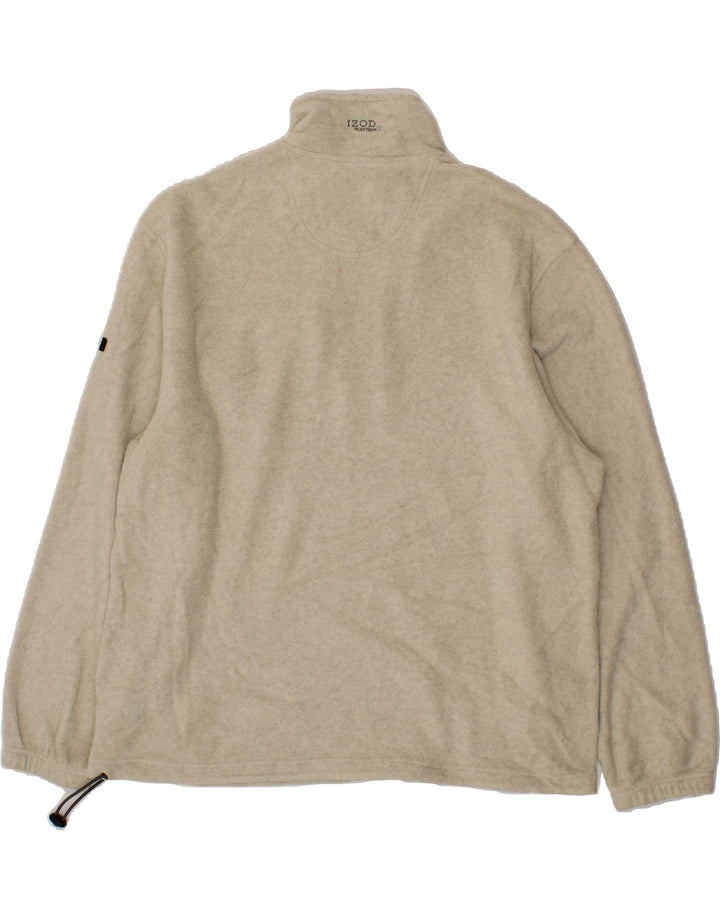 IZOD Mens Zip Neck Fleece Jumper XL Beige Polyester Vintage Izod and Second-Hand Izod from Messina Hembry 