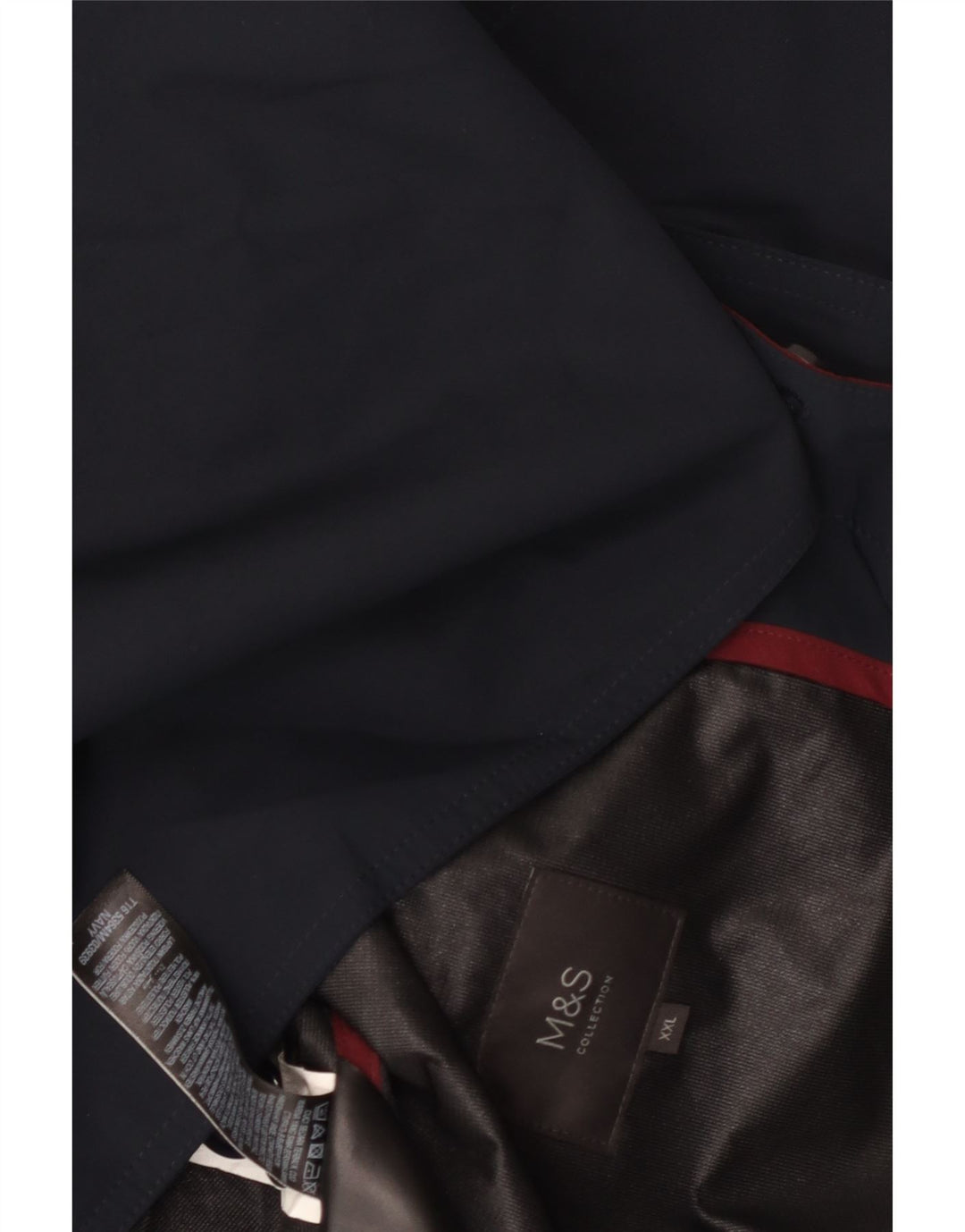 Marks & Spencer Mens Overcoat UK 44 2XL Navy Blue Polyester