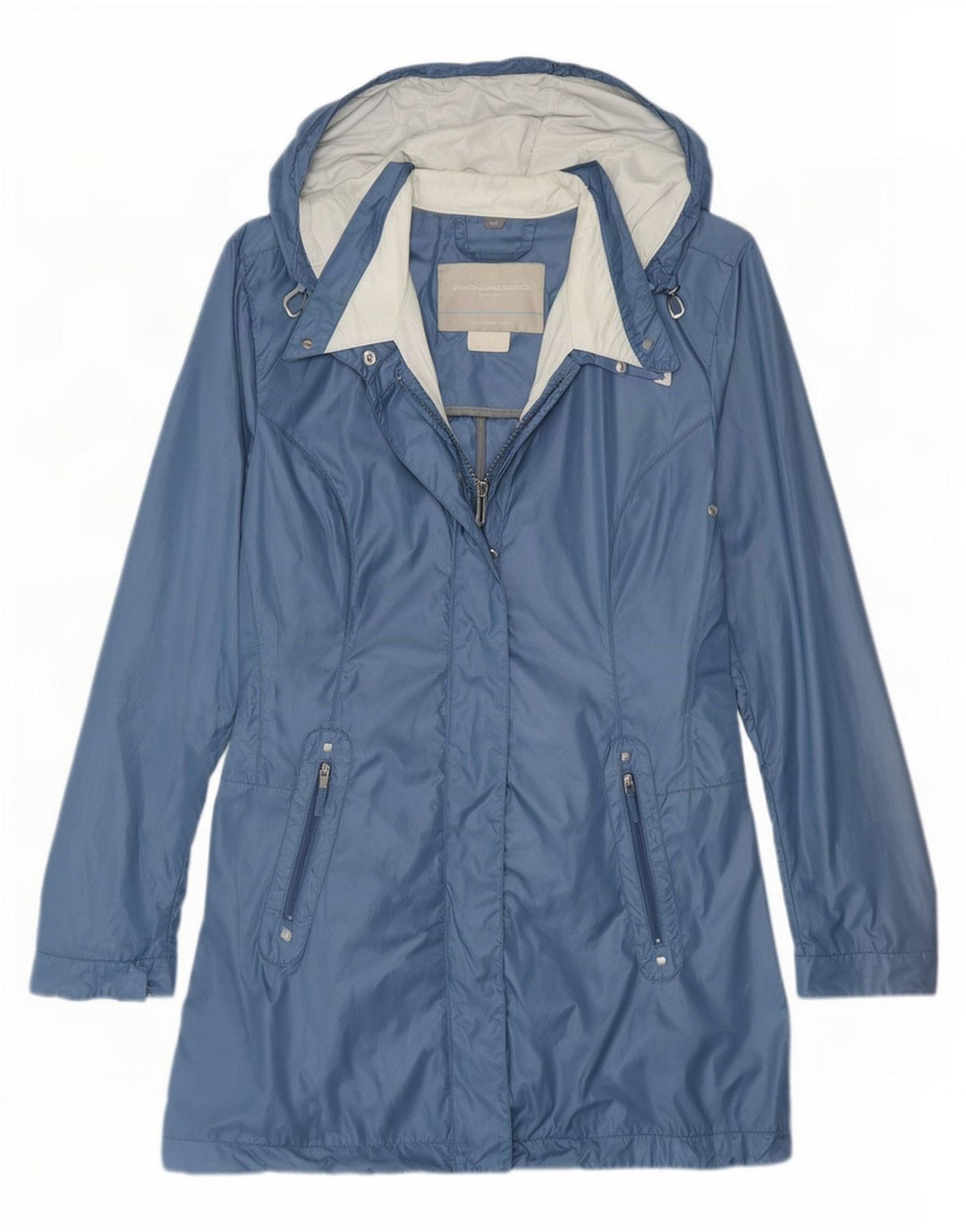 PEUTEREY Womens Hooded Raincoat IT 46 Large Blue