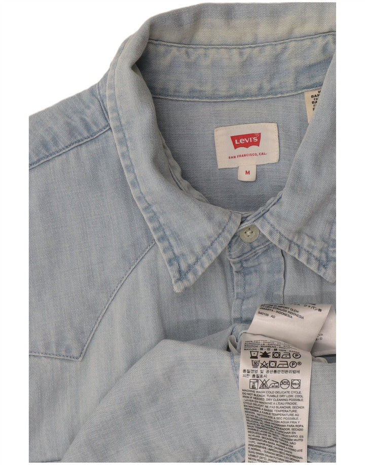 Levi's Mens Short Sleeve Denim Shirt Medium Blue Cotton