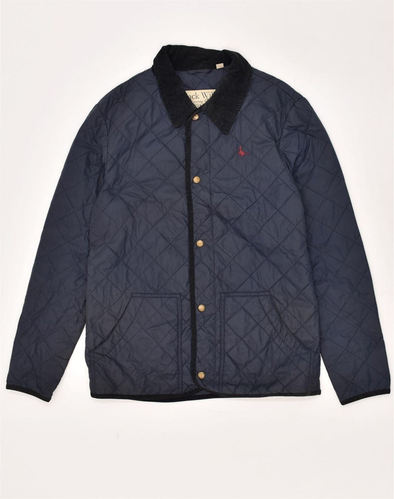 JACK WILLS Mens Quilted Jacket UK 36 Small Navy Blue Nylon | Vintage Jack Wills | Thrift | Second-Hand Jack Wills | Used Clothing | Messina Hembry 