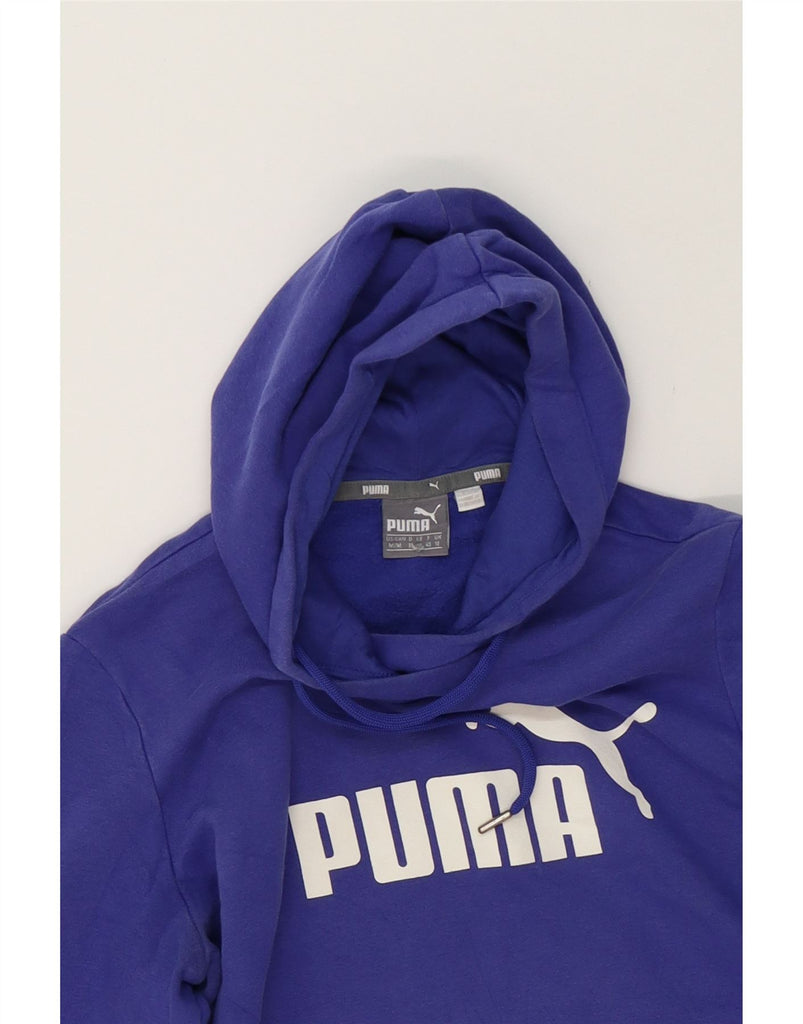 PUMA Womens Graphic Hoodie Jumper UK 12 Medium Purple Cotton Vintage Puma and Second-Hand Puma from Messina Hembry 