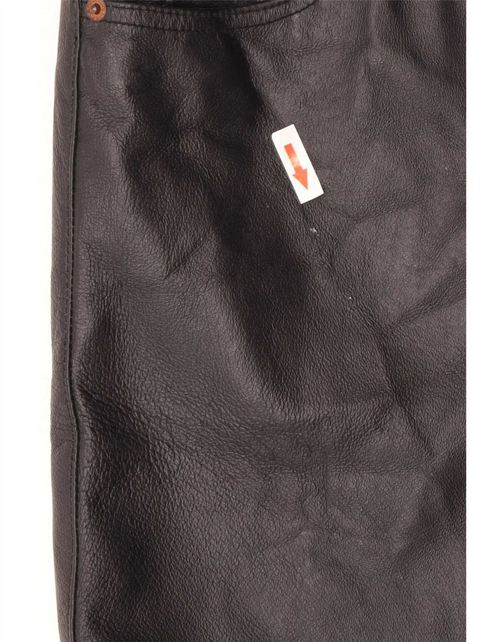 Phard Womens Leather Trench Coat UK 14 Large Black