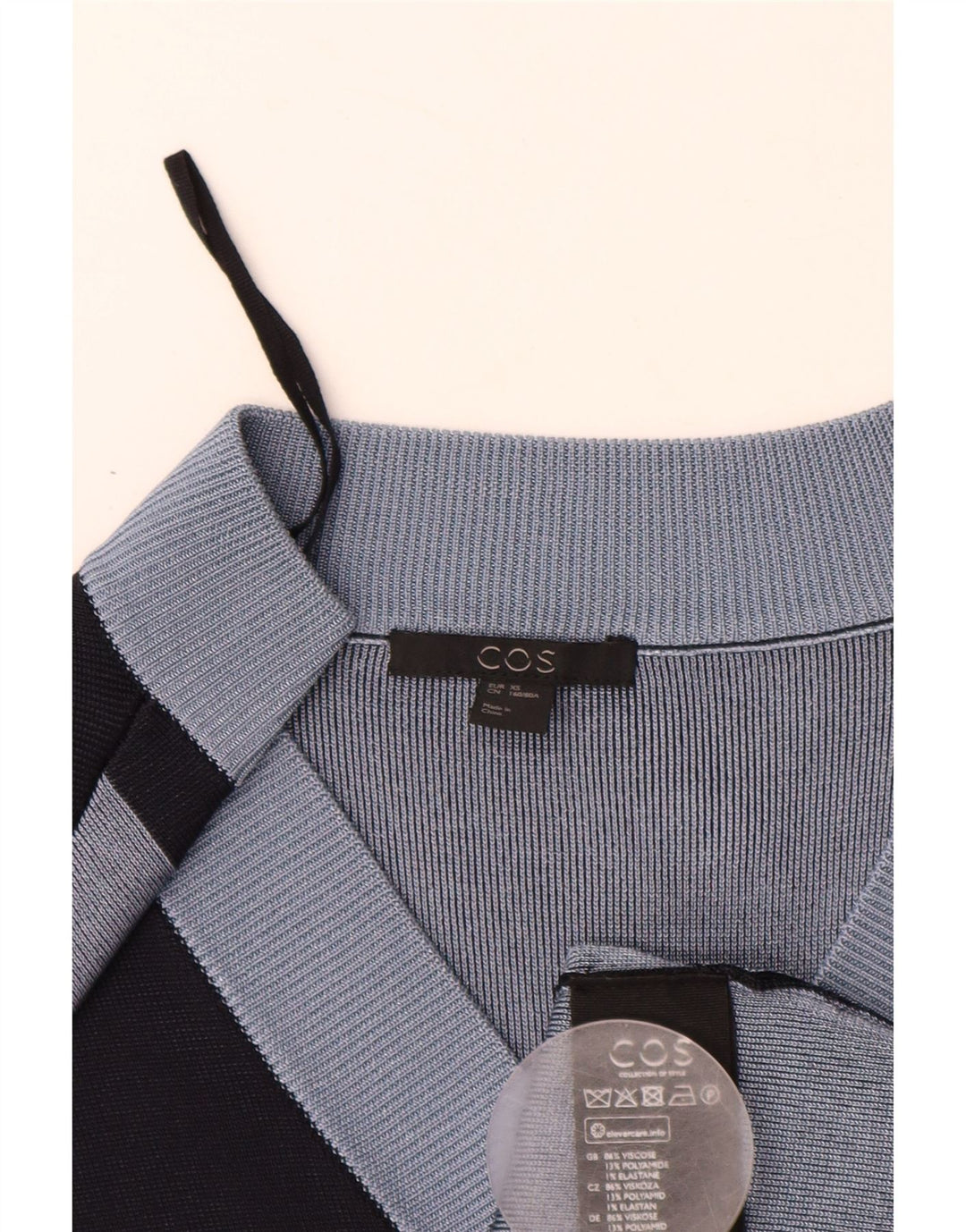 COS Womens Loose Fit Short Sleeves Jumper Dress UK 6 XS Navy Blue Striped