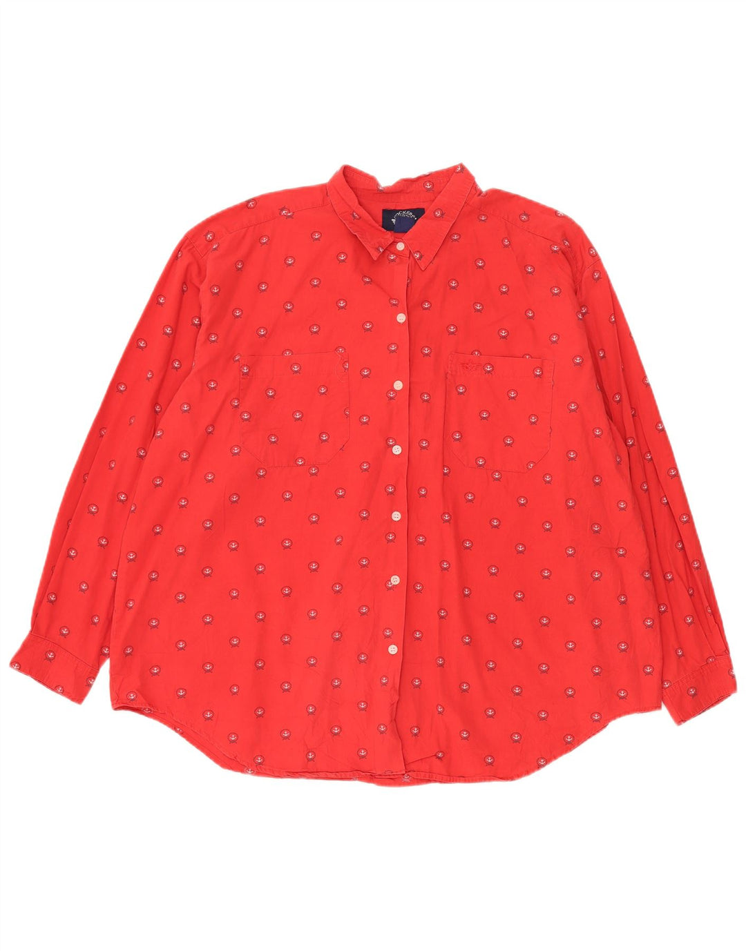Dockers Womens Oversized Shirt UK 20 2XL Red Geometric Cotton
