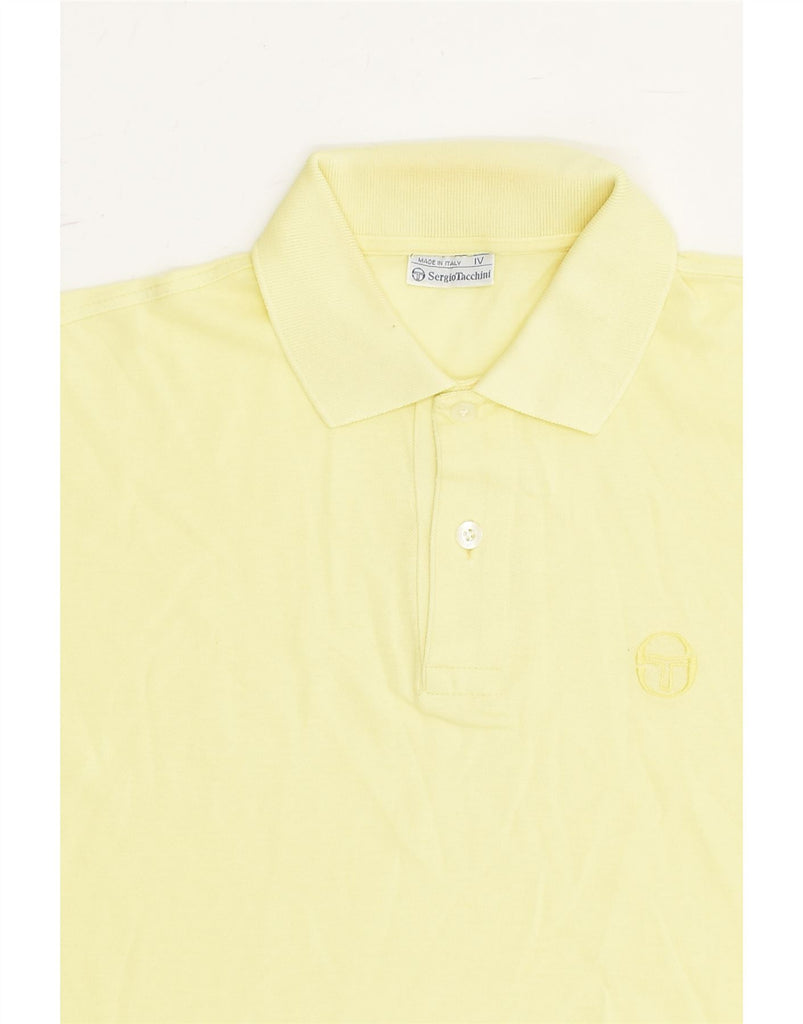 SERGIO TACCHINI Mens Polo Shirt Large Yellow Cotton | Vintage Sergio Tacchini | Thrift | Second-Hand Sergio Tacchini | Used Clothing | Messina Hembry 