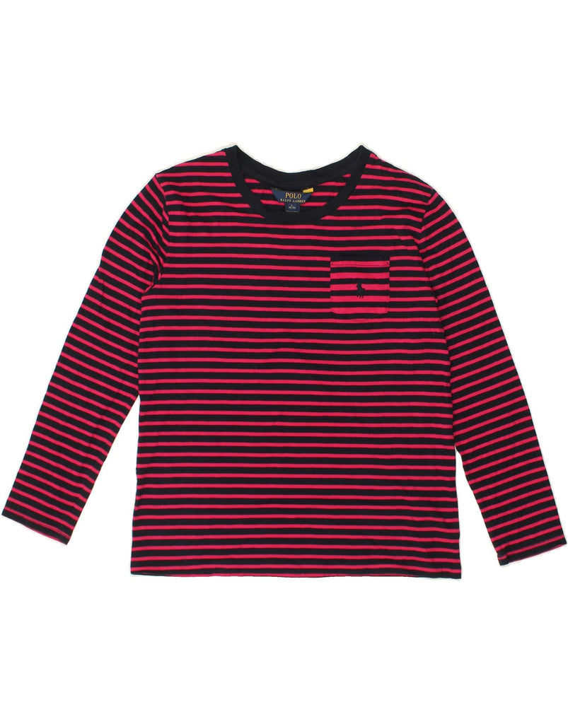 POLO RALPH LAUREN Girls Top Long Sleeve 12-13 Years Large Pink Striped | Vintage Polo Ralph Lauren | Thrift | Second-Hand Polo Ralph Lauren | Used Clothing | Messina Hembry 