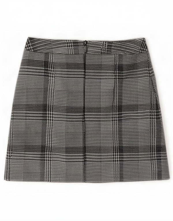 Marks & Spencer Womens Mini Skirt UK 10 Small W28 Blue Houndstooth