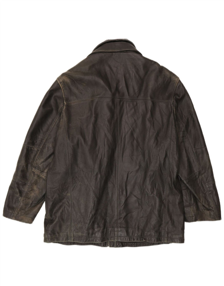Commander Mens Leather Jacket IT 52 XL Black Leather