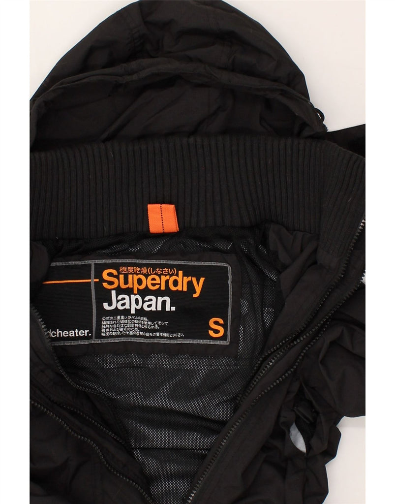 SUPERDRY Womens Windcheater Hooded Windbreaker Jacket UK 10 Small Black | Vintage Superdry | Thrift | Second-Hand Superdry | Used Clothing | Messina Hembry 