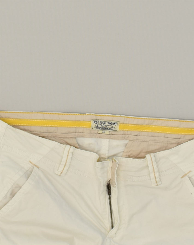 RALPH LAUREN Womens Slim Capri Trousers W31 Medium White Cotton | Vintage Ralph Lauren | Thrift | Second-Hand Ralph Lauren | Used Clothing | Messina Hembry 