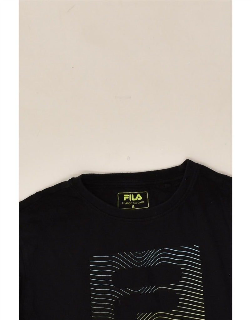 FILA Mens Graphic T-Shirt Top Small Black | Vintage Fila | Thrift | Second-Hand Fila | Used Clothing | Messina Hembry 