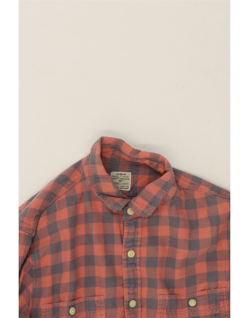 J. CREW Mens Slim Fit Flannel Shirt Medium Pink Check Cotton Vintage J. Crew and Second-Hand J. Crew from Messina Hembry 