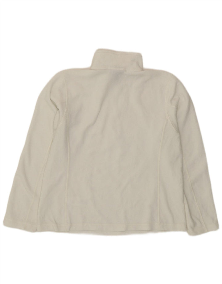 Patagonia Womens Zip Neck Fleece Jumper UK 16 Large White Polyester