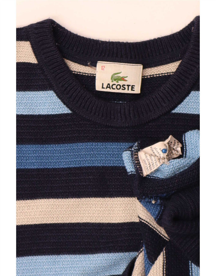 Lacoste Boys Crew Neck Jumper Sweater 11-12 Years Multicoloured Striped