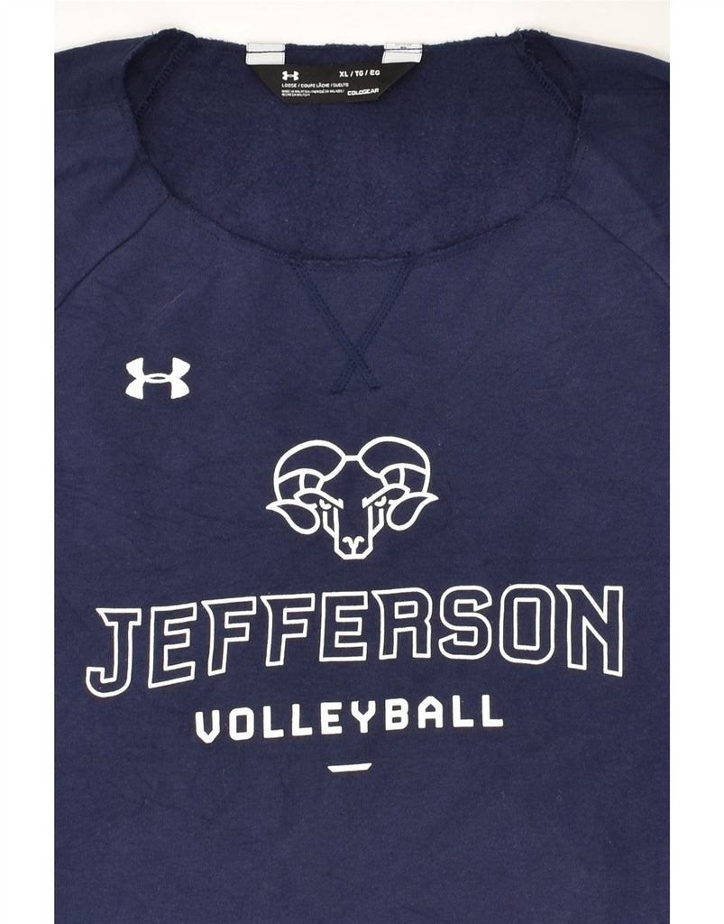 UNDER ARMOUR Mens Jefferson Volleyball Sweatshirt Jumper XL Navy Blue | Vintage Under Armour | Thrift | Second-Hand Under Armour | Used Clothing | Messina Hembry 