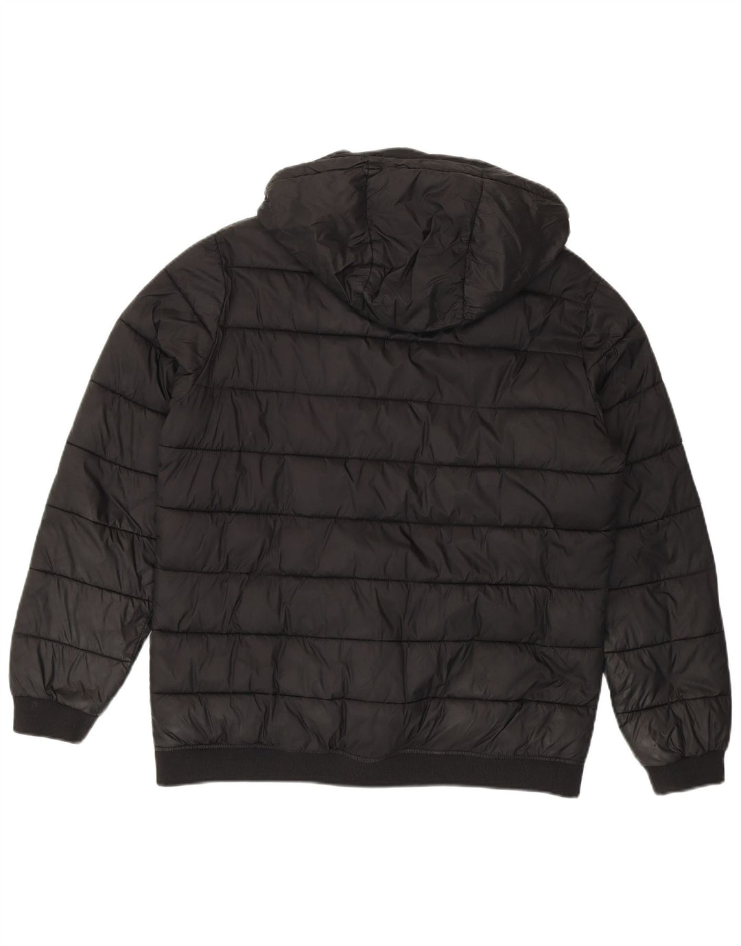 Ellesse Boys Graphic Hooded Padded Jacket 15-16 Years Black Polyester