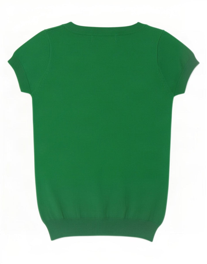 Zara Womens Blouse Top UK 8 Small Green Cotton