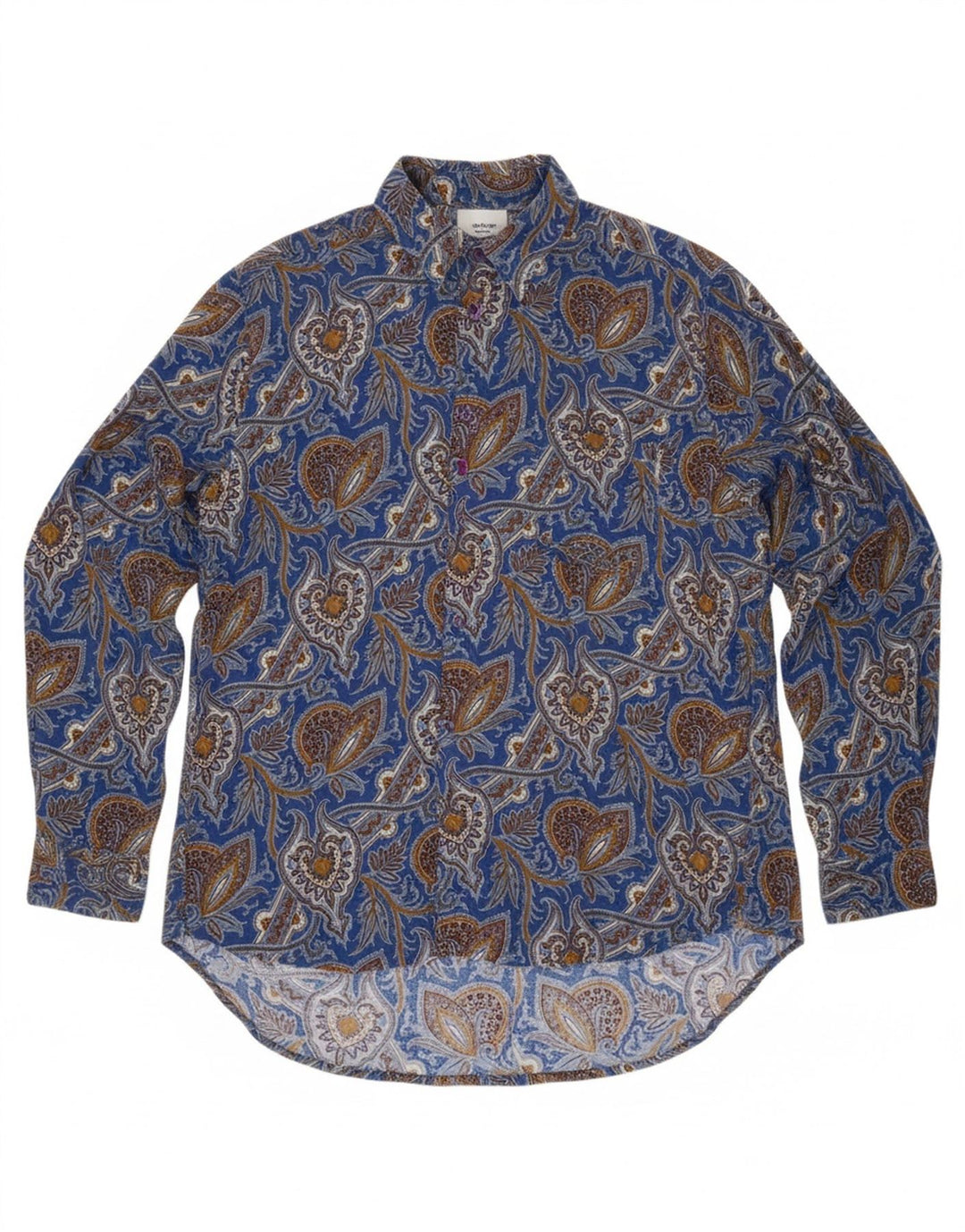 LE GARAGE Mens Shirt Medium Blue Paisley