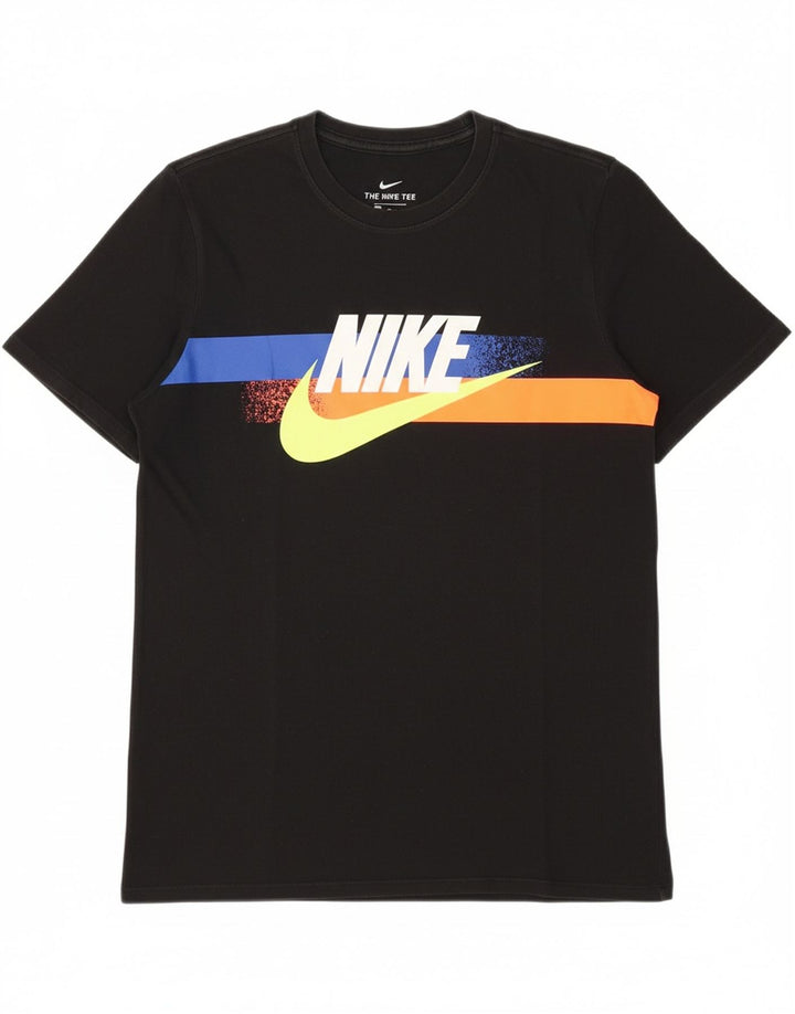 NIKE Mens Athletic Cut Graphic T-Shirt Top Medium Black Cotton Vintage Nike and Second-Hand Nike from Messina Hembry 
