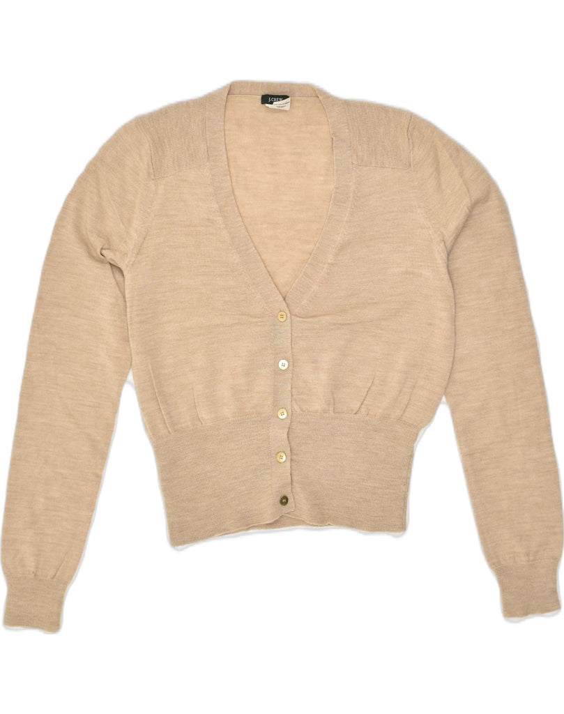 J. CREW Womens Cardigan Sweater UK 8 Small Beige Merino Wool | Vintage J. Crew | Thrift | Second-Hand J. Crew | Used Clothing | Messina Hembry 