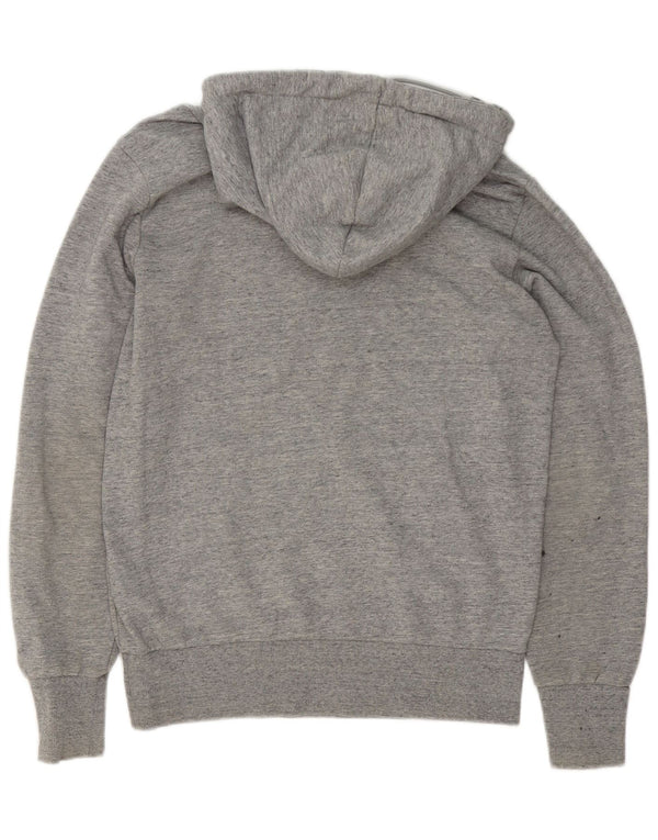 Superdry Mens Graphic Hoodie Jumper Large Grey Flecked Cotton