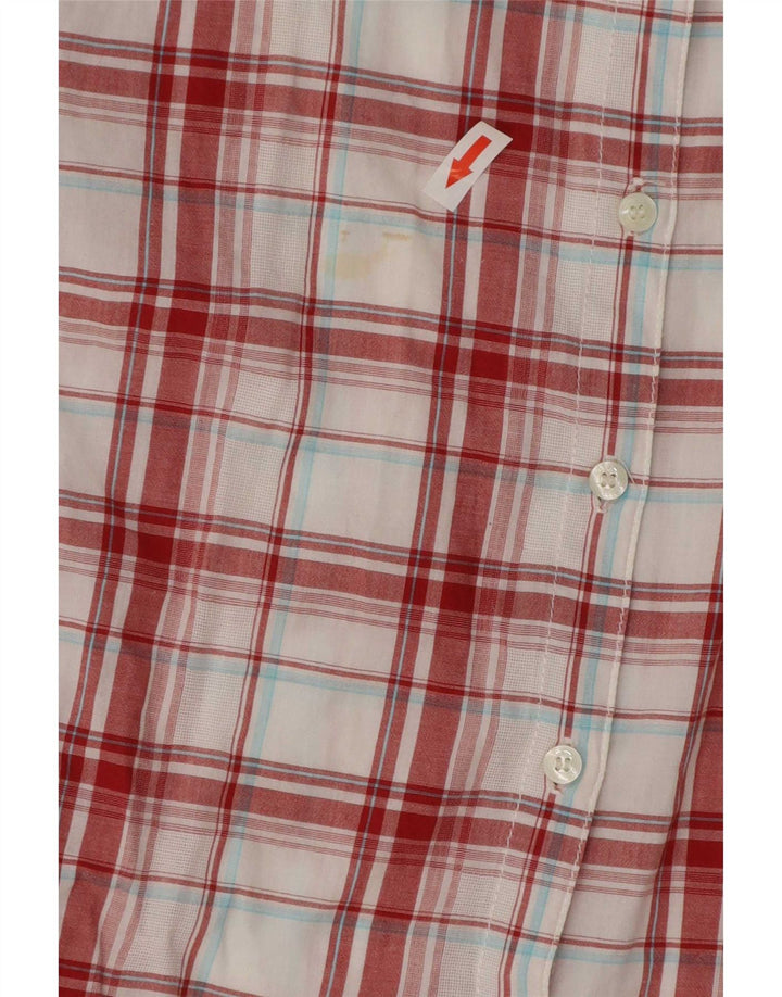 Levi's Womens Short Sleeve Shirt UK 16 Large Red Check