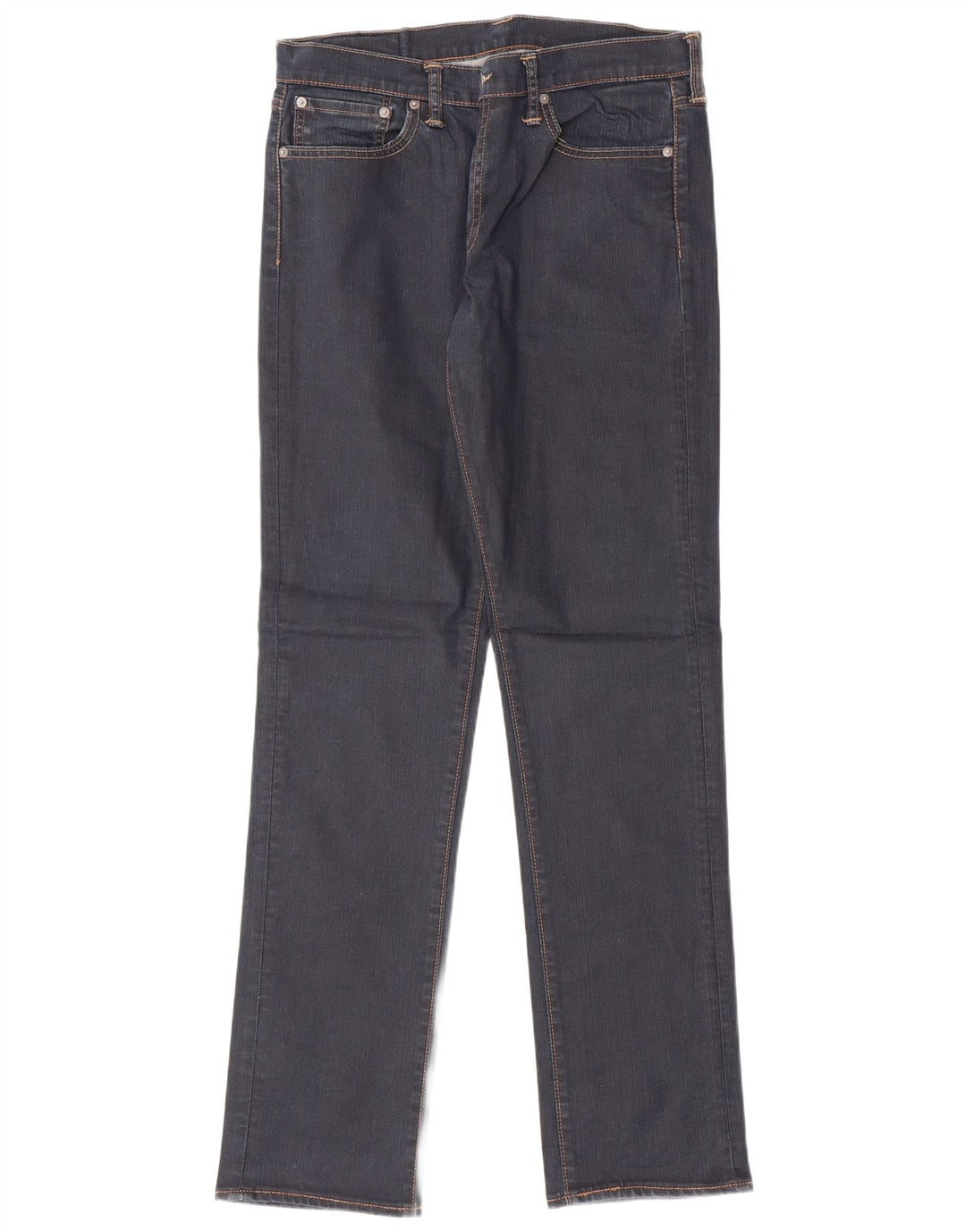 LEVI'S Mens Straight Jeans W33 L34 Navy Blue Cotton