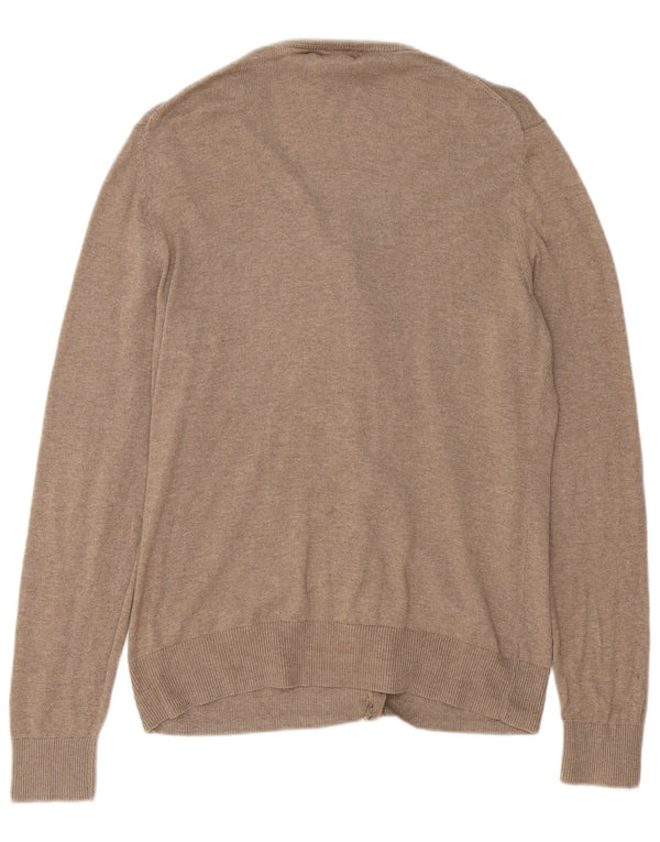 Gap Womens Cardigan Sweater UK 16 Large Beige Cotton