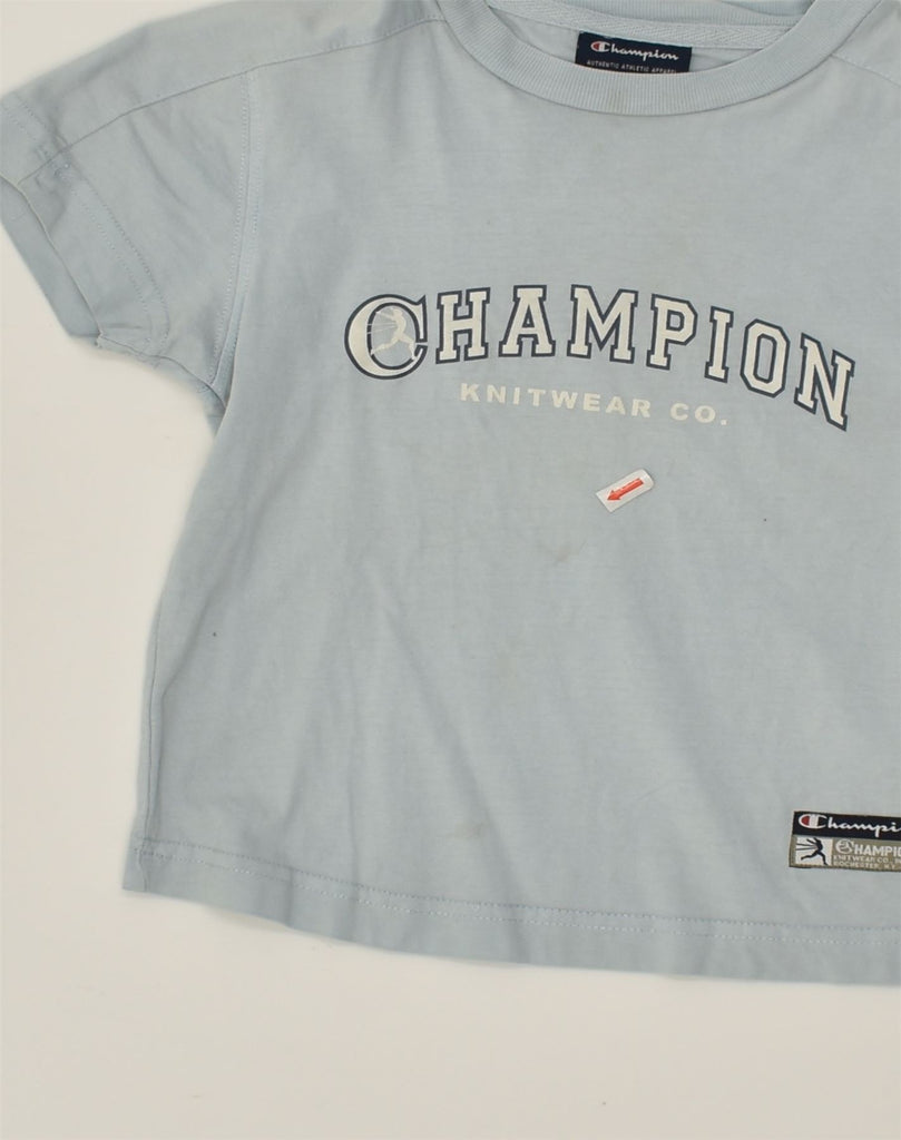 CHAMPION Boys Graphic T-Shirt Top 3-4 Years 2XS Blue Cotton | Vintage Champion | Thrift | Second-Hand Champion | Used Clothing | Messina Hembry 