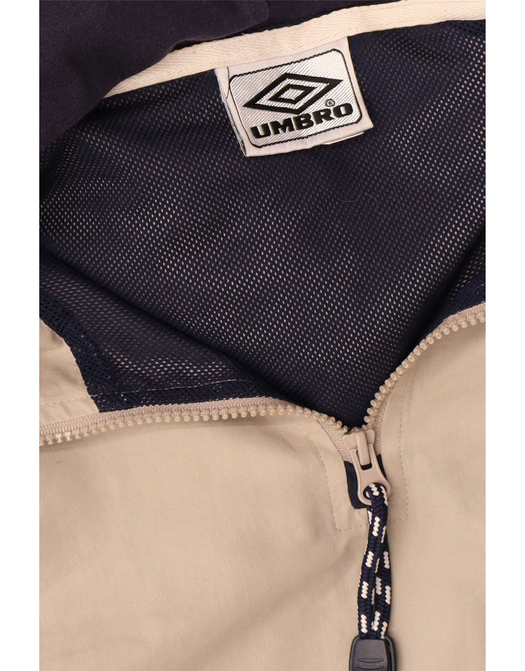 Umbro Mens Hooded Pullover Rain Jacket UK 42 XL Beige Polyester
