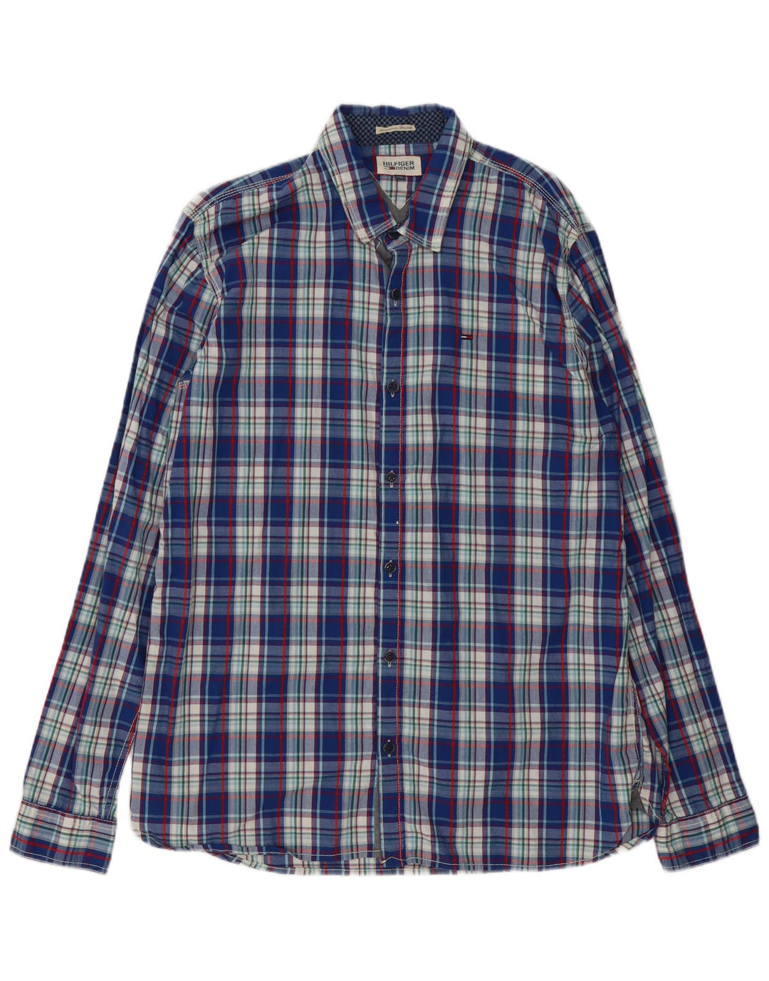 Tommy Hilfiger Mens Shirt 2XL Blue Check Cotton