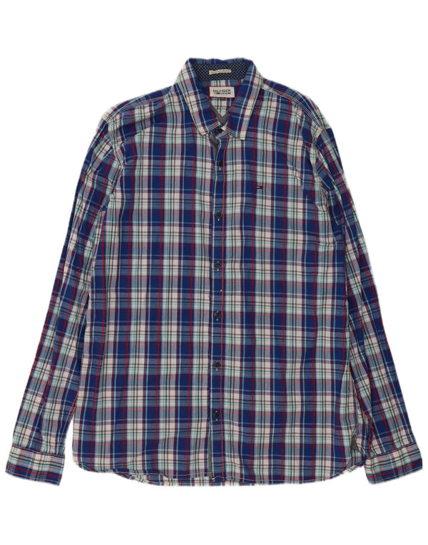 Tommy Hilfiger Mens Shirt 2XL Blue Check Cotton