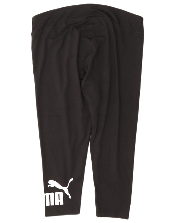 Puma Womens Graphic Capri Leggings UK 18 XL Black Cotton