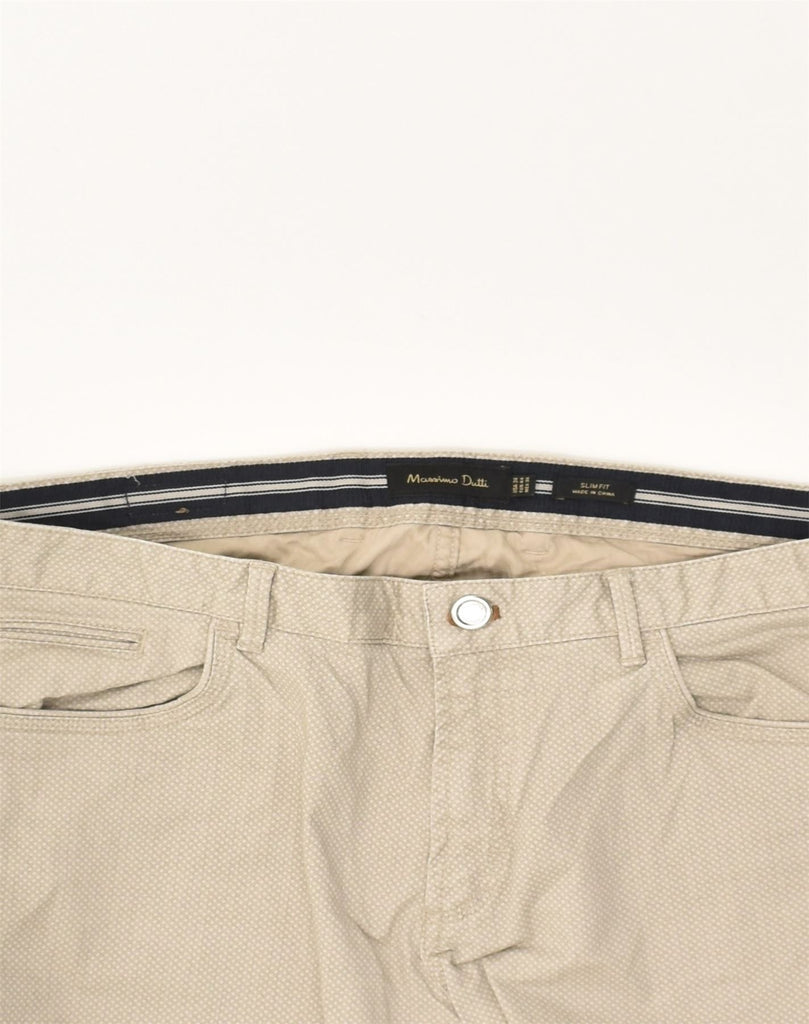 MASSIMO DUTTI Mens Slim Casual Trousers W34 L30 Beige | Vintage Massimo Dutti | Thrift | Second-Hand Massimo Dutti | Used Clothing | Messina Hembry 