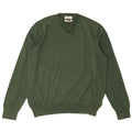 MARKS & SPENCER Mens V-Neck Jumper Sweater Large Green Cotton