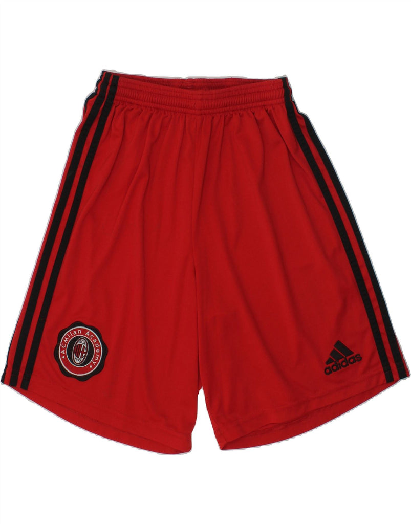 ADIDAS Boys AC Milan Sport Shorts 13-14 Years Red Polyester | Vintage Adidas | Thrift | Second-Hand Adidas | Used Clothing | Messina Hembry 