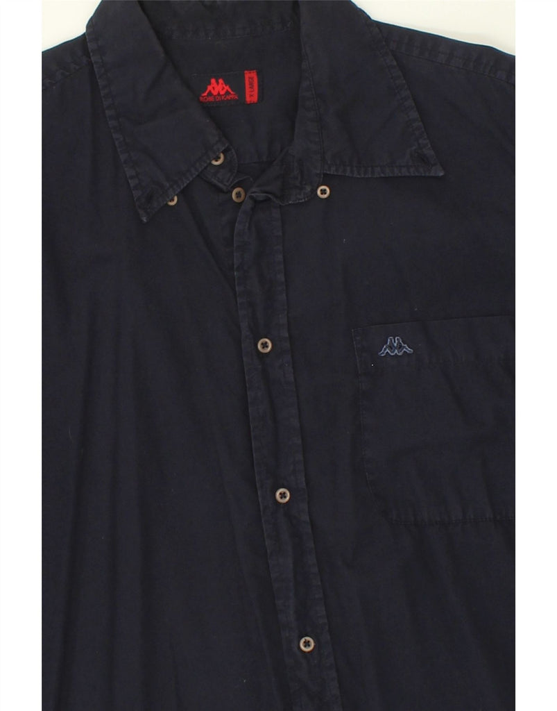 KAPPA Mens Shirt XL Navy Blue Cotton | Vintage Kappa | Thrift | Second-Hand Kappa | Used Clothing | Messina Hembry 