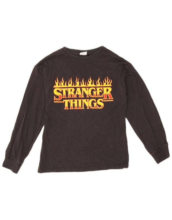 Zara Boys Stranger Things Graphic T-Shirt Top 11-12 Years Black Cotton