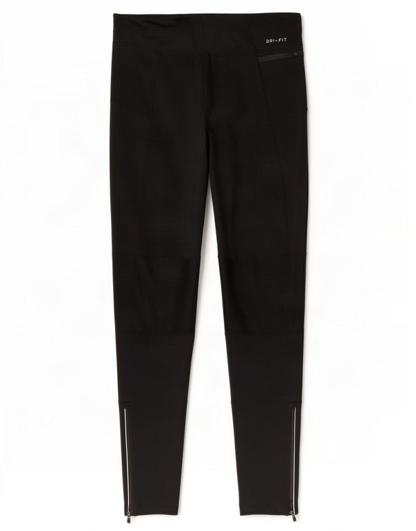 Nike Womens Dri Fit Leggings UK 12 Medium Black Polyester