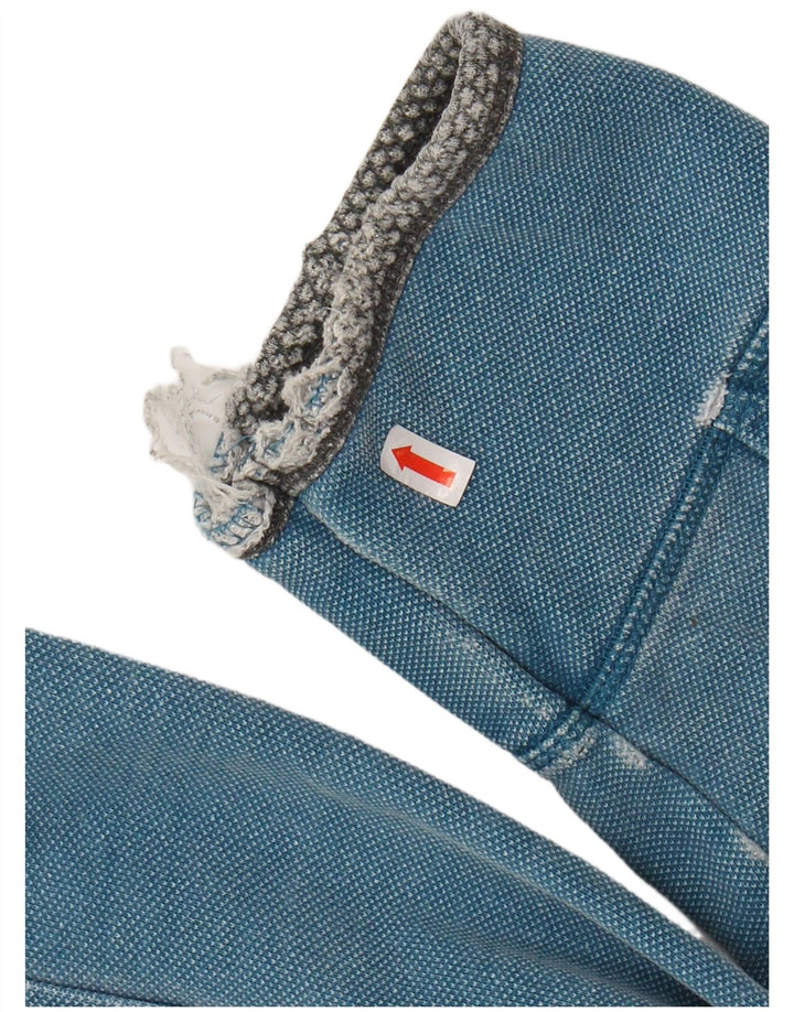 FAT FACE Mens Zip Neck Sweatshirt Jumper Large Blue Cotton