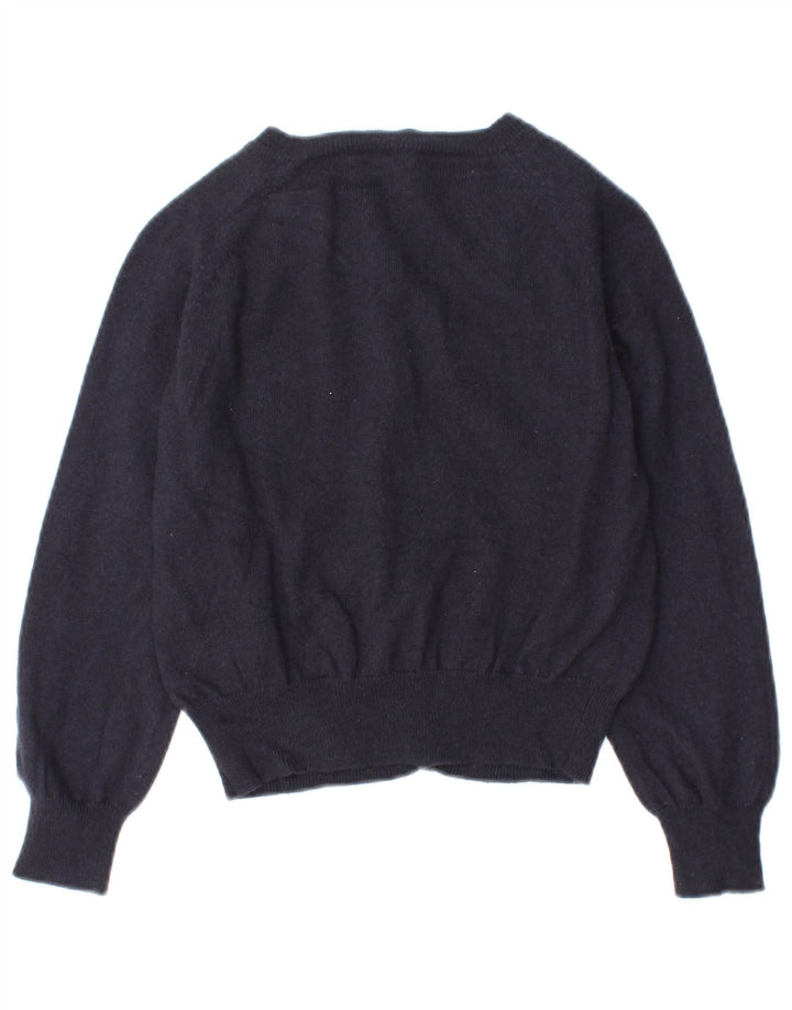 FRENCH CONNECTION Womens Crop Cardigan Sweater UK 10 Small Navy Blue Wool