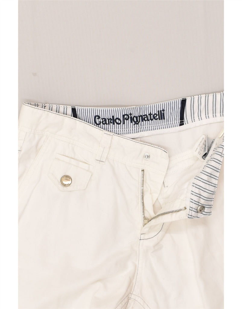 CARLO PIGNATELLI Womens Straight Chino Trousers IT 44 Medium W28 L28 White | Vintage Carlo Pignatelli | Thrift | Second-Hand Carlo Pignatelli | Used Clothing | Messina Hembry 