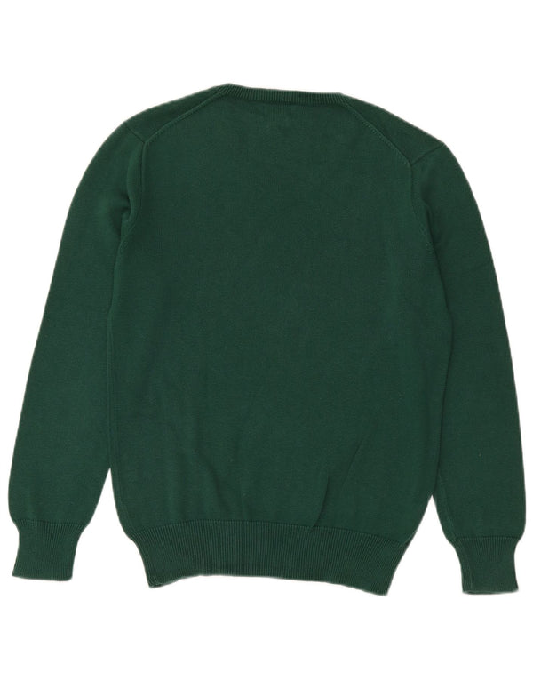 Polo Ralph Lauren Boys V-Neck Jumper Sweater 14-15 Years Green Cotton