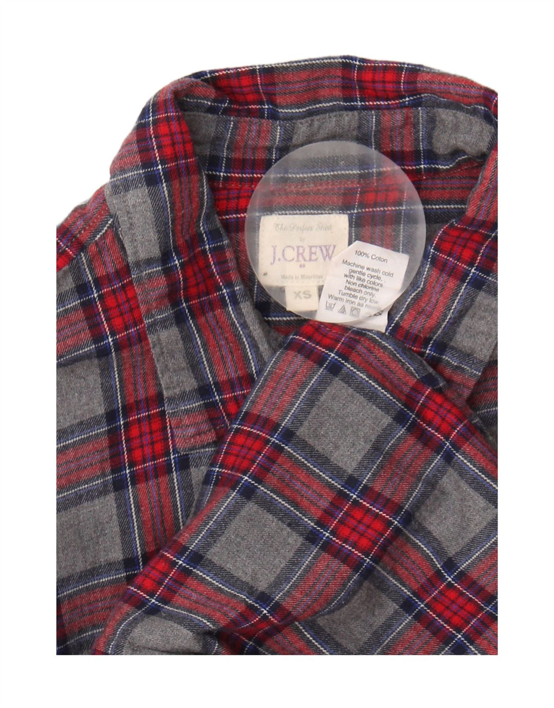 J. Crew Womens Flannel Shirt UK 6 XS Grey Check Cotton Classic