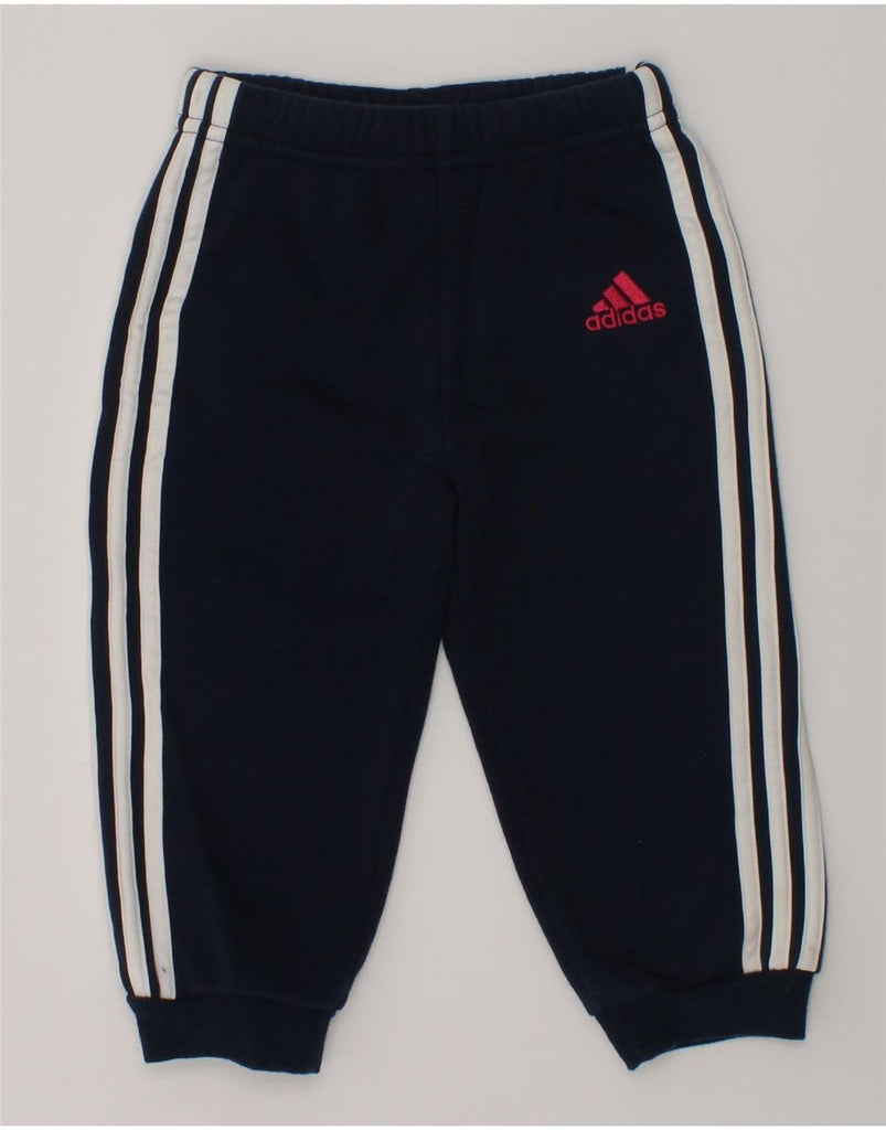 ADIDAS Baby Girls Trousers 9-12 Months Navy Blue Cotton | Vintage Adidas | Thrift | Second-Hand Adidas | Used Clothing | Messina Hembry 