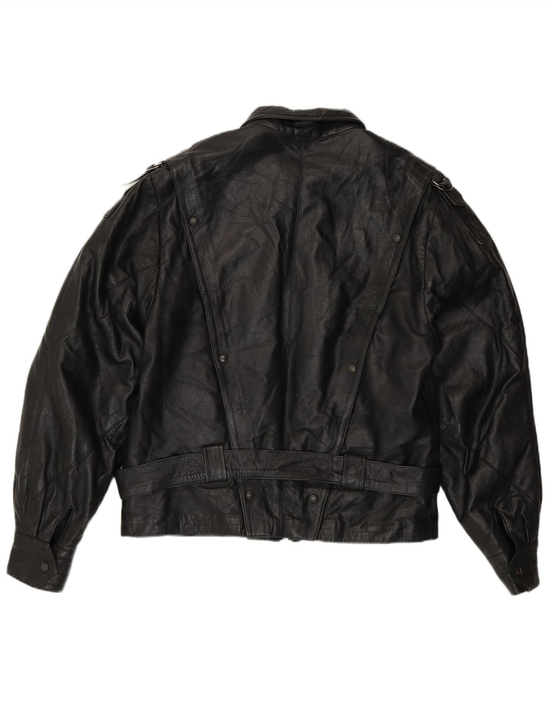 Vintage Mens Leather Leather Jacket IT 48 Medium Black Leather